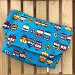 電車柄！横入れお弁当袋！マジックテープ付き！封筒型お弁当袋！