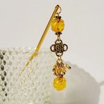 アールヌーボー調・クラッシュビーズのかんざし