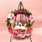 おひな様〜ほのぼのうさぎ雛のリース！桃の節句　初節句　桃の花　お祝い　成長