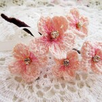 桜のコサージュ・華やぎ・レース編み