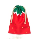 少し縦長巾着袋 マチ付き☆イチゴ🍓