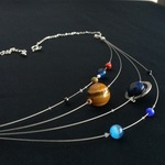 天然石使用 太陽系九つの惑星 ネックレス(太陽無し)②　ショートタイプ　ステンレスチェーン