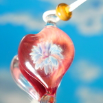 『zoochanさんオーダー品』1点もの　一輪の花mpハート形ドロップペンダント