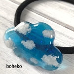 青空のもくもく雲ヘアゴム
