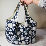 【プリント柄トート】猫と草花