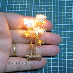 LED3灯組込・電池式フラワーランプ★薔薇のともしび・ピンク★光るミニチュアライト（1/12）卓上ランプ・ビーズランプシェード・ドールハウス・スタンドライト・照明器具