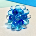 つぶつぶお花の指輪 【青空】