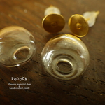 10mm 小さな半円ガラスドーム  ピアス 1ペア（色選択）