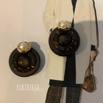 RUKIRIRIA #519 ボタンピアス  大ぶりピアス 大ぶりイヤリング 