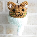 ☆tare-sio-kuu様　オーダー品☆～マフラー猫ストラップ【キジトラ・ミントグリーン】