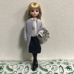 リカちゃんコート　ノーカラーコート　ロング丈　ラベンダーカラー