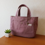 *5215tama様ご予約品*【ころんと可愛い*デイリートート*S】*スモークバイオレット帆布*