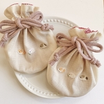 【受注制作】モルモットの行進　刺繍ミニ巾着