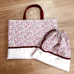 お花柄のレッスンバッグand体操着巾着のセット