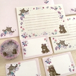 [色々おまとめセット]マステ、レター、ミニカード ✳︎動物刺繍デザイン✳︎ Strawberry Bear  イチゴとクマのスイートバレンタイン