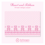 【Heart and Ribbon-pink frill-】A4サイズ デザインペーパー