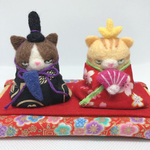 ひな祭り🌸ワル猫のお雛様🎎羊毛フェルト