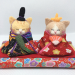 ひな祭り🌸眠り猫のお雛様🎎羊毛フェルト