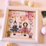 ひなまつり🎎おすまし顔のおひなさま☆インテリアタイル額「ポーセラーツ」