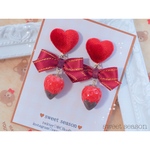 いちごチョコピアス/イヤリング(赤)