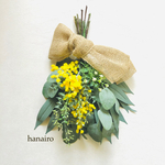 mimosaとユーカリのスワッグ