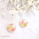 再販×②　ひとつぶ　❁３色かすみ草のピアス/イヤリング❁　金属アレルギー対応　　春