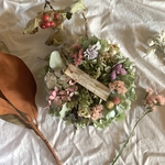 3種のスターチスとミックス紫陽花のまあるいリース