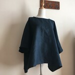 バイオウォッシュ加工リネンNVで作ったゆったりプルオーバー