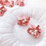 ♡#66(2pcs)＊花びらチャーム＊サーモンピンク
