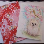 桜の下のポメラニアン③