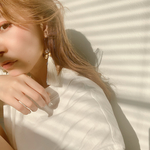 silk tassel 2way USA真鍮flower earring