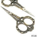 デザインシザー フラワー 120mm 金古美 1個【糸切ハサミ 素材】