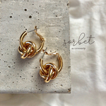 gold hoop × volume ring / 2way