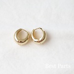 2pcs フープピアス ぷっくり ゴールド