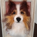シェルティ　犬　額縁　羊毛フェルト犬　写真立て