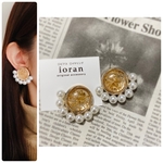ゴールド×扇パール✳︎ハンドメイドピアス✳︎イヤリング