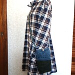 92☆デニムリメイク ミニポシェット お買い物やウォーキングにいかが 送料無料☆