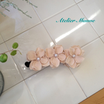 紫陽花のバナナクリップ(ベージュ)