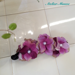 紫陽花のバナナクリップ(モーヴピンク)