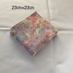 ダブルガーゼハンカチ 星とユニコーン柄 ピンク【23×23㎝】入園 入学