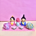 雛人形　ハンドメイド  ひな祭り　お内裏様　お雛様　練り切り　インテリア　置物