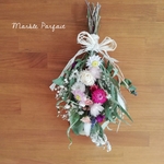 m様専用ドライフラワースワッグ❀ピンク系お花❀35×20cm