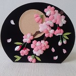 押し絵飾り  花歳時記  月夜に美しく咲く桜