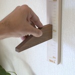 身長計　ホワイトｘブラウン　シャビー仕上げ