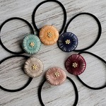 ビーズ刺繍♡サークルフラワーヘアゴム