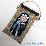 ふわふわスマホポーチ    "COW Girls"  ロラライハリス  本革ハンドル付き　ハンドメイド