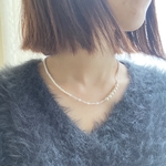 「all white」 韓国ビーズネックレス　ビーズネックレス　ビーズチョーカー　チョーカー　パール