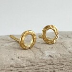 K24 Pure Gold Hammered Loop Stud ◇鎚目のついた純金のループ・スタッドピアス◇片耳分