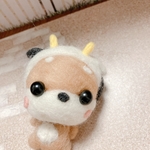かおでか着ぐるみ柴犬ちゃんのキーホルダーｏｒフォトスタンド（うしさん）