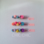 CHIC CHICチクチクミニミニミニヘアクリップ ◯とおはな 羊毛フェルトカボション